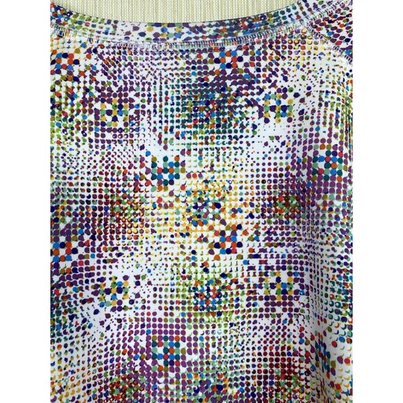 Reel Legends Cool Womens 2X Colorful Geometric Dot Print Long Sleeve Shirt Top - Picture 6 of 7